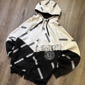 Y2K Vintage Element Skate Zip-up Hooded White/Black Hoodie